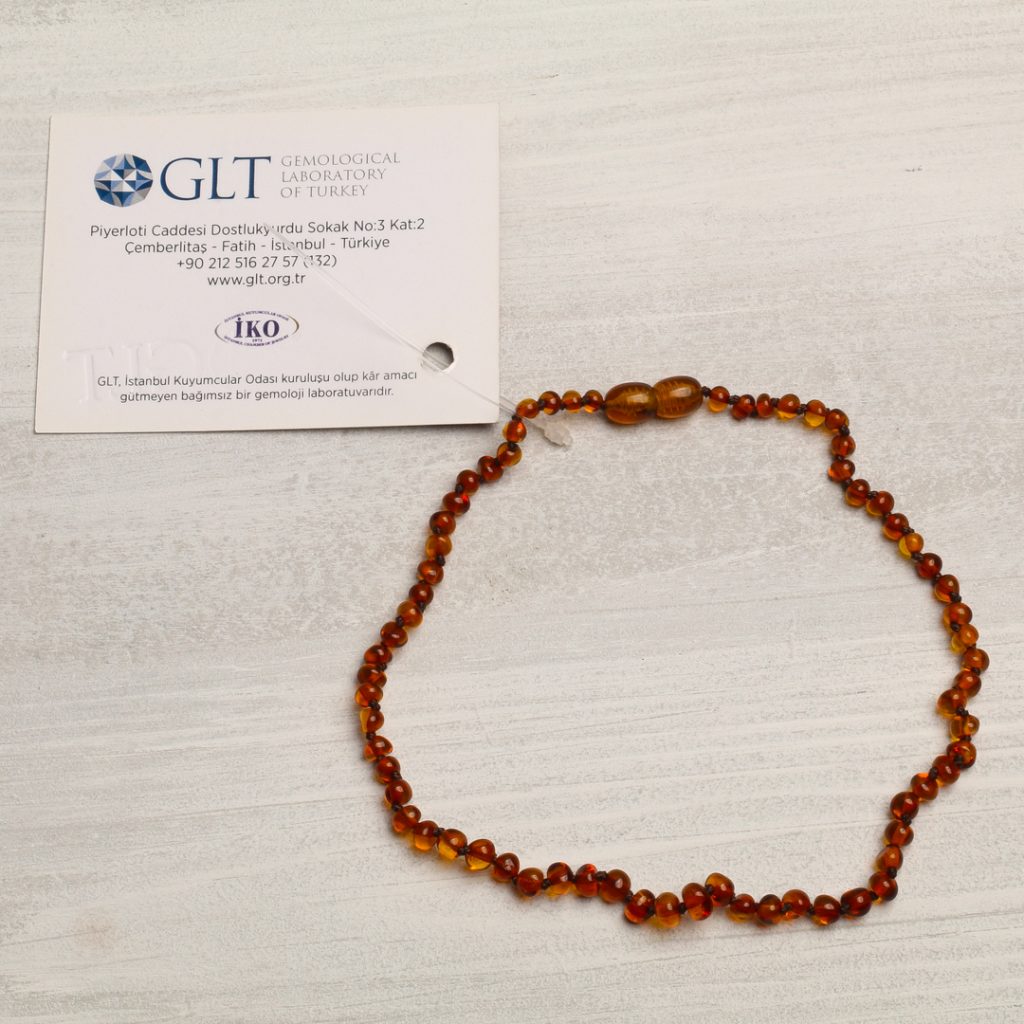 Kahverengi Kehribar Bebek Kolyesi