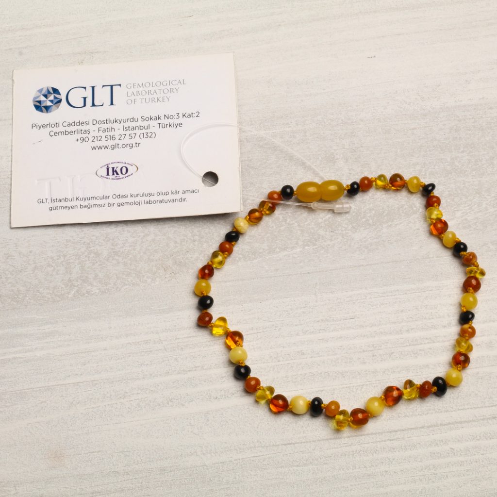 Karışık Renk Kehribar Bebek Kolye