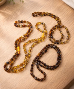 Yeşil Fosilli Kehribar Yetişkin Kolye