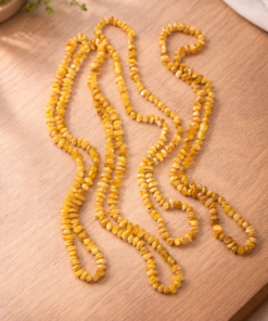 Sarı Damla Kehribar Yetişkin Kolye