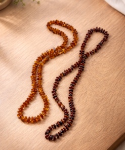 Kahverengi Damla Kehribar Yetişkin Kolye